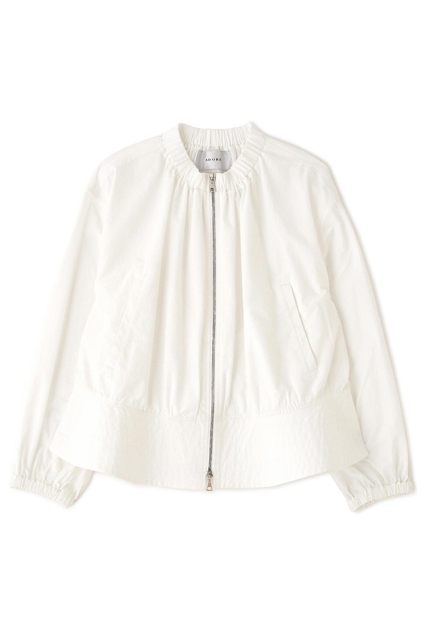 【アドーア/ADORE】のペーパーライクナイロンジャケット インテリア・キッズ・メンズ・レディースファッション・服の通販 founy(ファニー) 　ファッション　Fashion　レディースファッション　Fashion for Women　アウター　Coat / Outerwear Collection　レディースジャケット・軽アウター　Jackets　ギャザー　Gathered, Ruffled　ジャケット　Jacket, Outerwear　タフタ　Taffeta, Structured Fabric　フォルム　Silhouette, Form　ペプラム　Peplum, Flared Hem　新作・新入荷　New Arrivals / New In　ホワイト|ID: prp329100004815842 ipo3291000000034979407