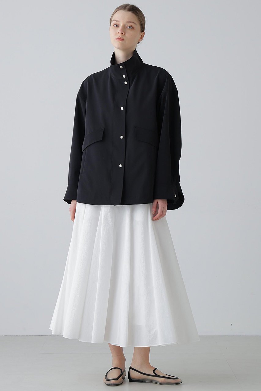 【アドーア/ADORE】のペーパーライクストレッチジャケット 人気、トレンドファッション・服の通販 founy(ファニー) 　ファッション　Fashion　レディースファッション　Fashion for Women　アウター　Coat / Outerwear Collection　レディースジャケット・軽アウター　Jackets　コンパクト　Compact, Small Size　ジャケット　Jacket, Outerwear　スタンド　Stand Collar, Upright Stand　ストレッチ　Stretch, Stretchy Fabric　フロント　Front, Front Design　メタル　Metal, Metal Parts　モダン　Modern, Contemporary　ラウンド　Round, Round Neck　other-3|ID: prp329100004815844 ipo3291000000035392580