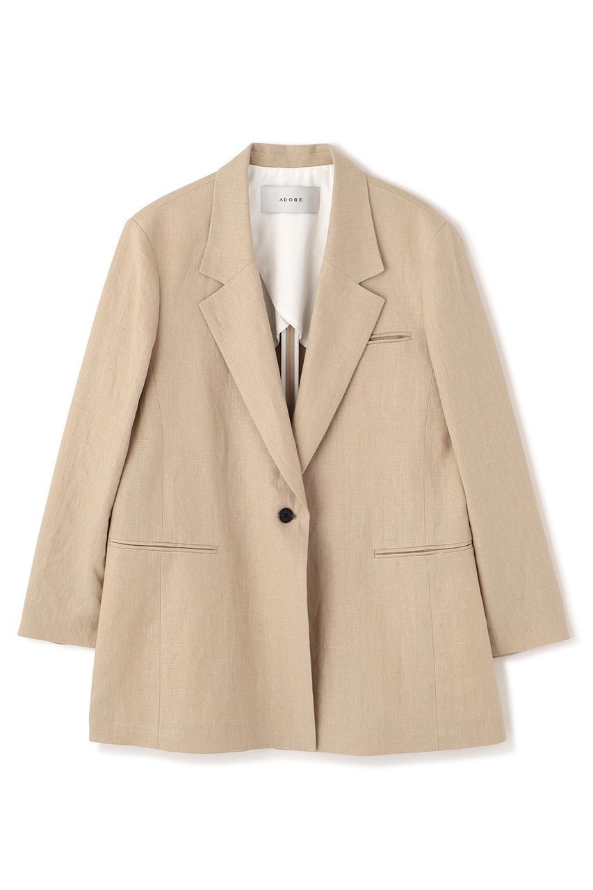 【アドーア/ADORE】のコンパクト麻ジャケット インテリア・キッズ・メンズ・レディースファッション・服の通販 founy(ファニー) 　ファッション　Fashion　レディースファッション　Fashion for Women　アウター　Coat / Outerwear Collection　レディースジャケット・軽アウター　Jackets　コンパクト　Compact, Small Size　ジャケット　Jacket, Outerwear　リラックス　Relax, Relaxed Fit　新作・新入荷　New Arrivals / New In　ベージュ|ID: prp329100004815847 ipo3291000000034979452