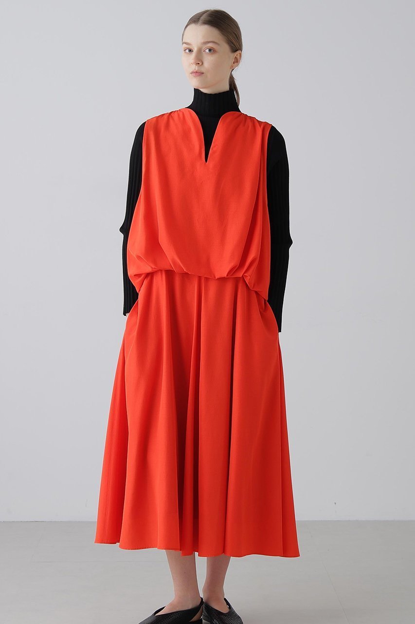 【アドーア/ADORE】のシルキークロスワンピース 人気、トレンドファッション・服の通販 founy(ファニー) 　ファッション　Fashion　レディースファッション　Fashion for Women　ワンピース　Dresses　チュニック　Tunic Tops & Dresses　チュニック　Tunic, Long Top　ドレープ　Drape, Draping Fabric　フェミニン　Feminine, Girly　フレア　Flare, Flared　ブラウジング　Blouson Silhouette, Cinched Waist　ロング　Long, Long-Length　エレガント 上品　Elegant　other-3|ID: prp329100004815853 ipo3291000000035568633