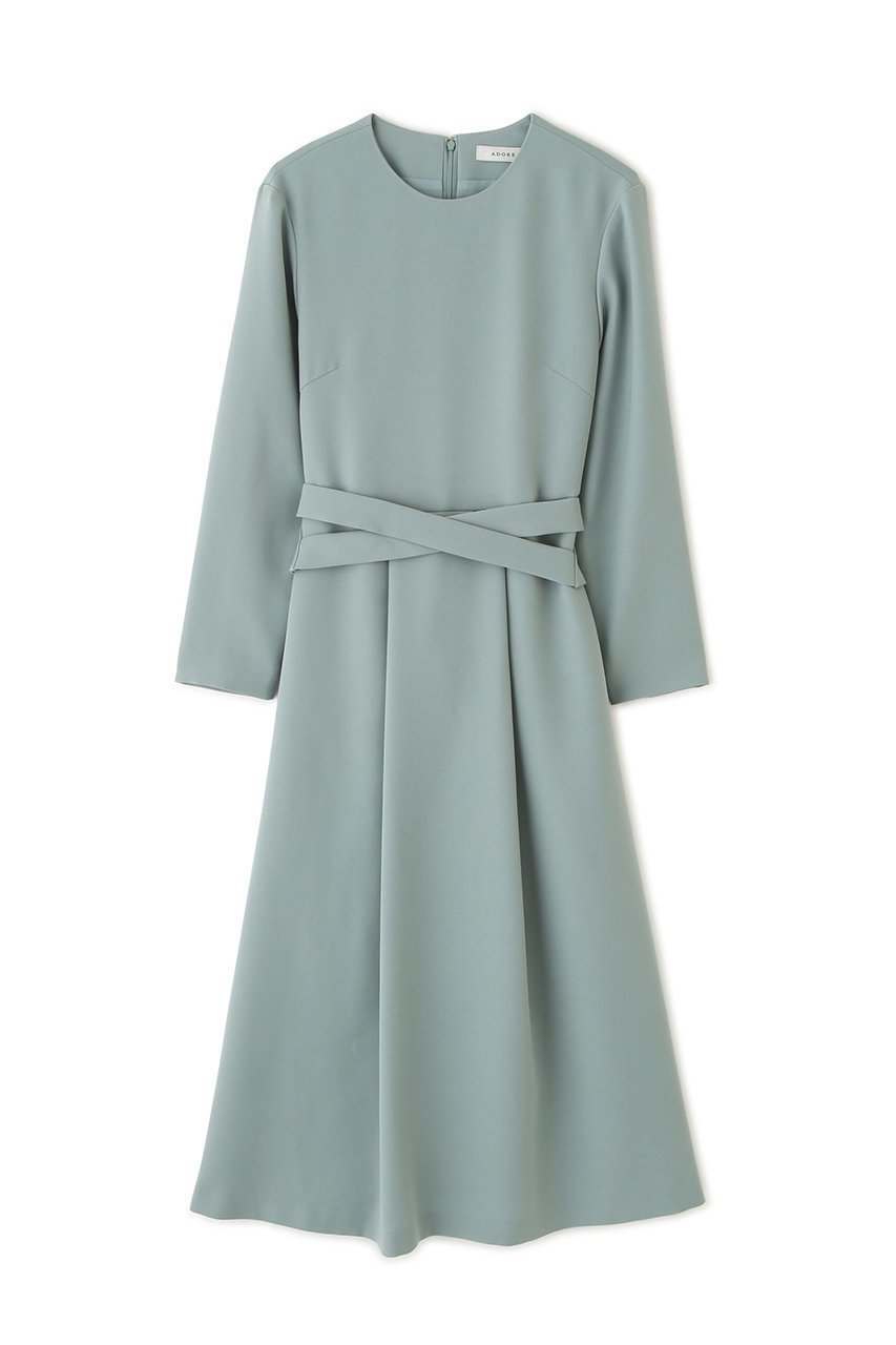 【アドーア/ADORE】のパウダリーダブルサテンワンピース インテリア・キッズ・メンズ・レディースファッション・服の通販 founy(ファニー) 　ファッション　Fashion　レディースファッション　Fashion for Women　ワンピース　Dresses　チュニック　Tunic Tops & Dresses　クラシカル　Classical, Vintage-Inspired　クラシック　Classic, Timeless Style　チュニック　Tunic, Long Top　ドレス　Dress, One-Piece　ドレープ　Drape, Draping Fabric　ロング　Long, Long-Length　エレガント 上品　Elegant　新作・新入荷　New Arrivals / New In　グリーン|ID: prp329100004815857 ipo3291000000034979527