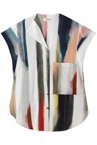 【アキラナカ/AKIRANAKA】のEmpty ストライプ ショートスリーブ シャツ 人気、トレンドファッション・服の通販 founy(ファニー) ファッション Fashion レディースファッション Fashion for Women トップス・カットソー Cut & Sew Tops シャツ・ブラウス・オフィスカジュアル Elegant Blouses & Button-Ups 2026年 2026 インナー Innerwear グラフィック Graphic, Graphic Design ショート Short, Short Length ジャケット Jacket, Outerwear ストライプ Stripe, Striped Pattern スリーブ Sleeve, Long Sleeve / Short Sleeve ドレープ Drape, Draping Fabric 夏 Summer 春 Spring S/S・春夏 SS, Spring/Summer, Warm Season thumbnail ホワイト|ID: prp329100004815878 ipo3291000000034979671