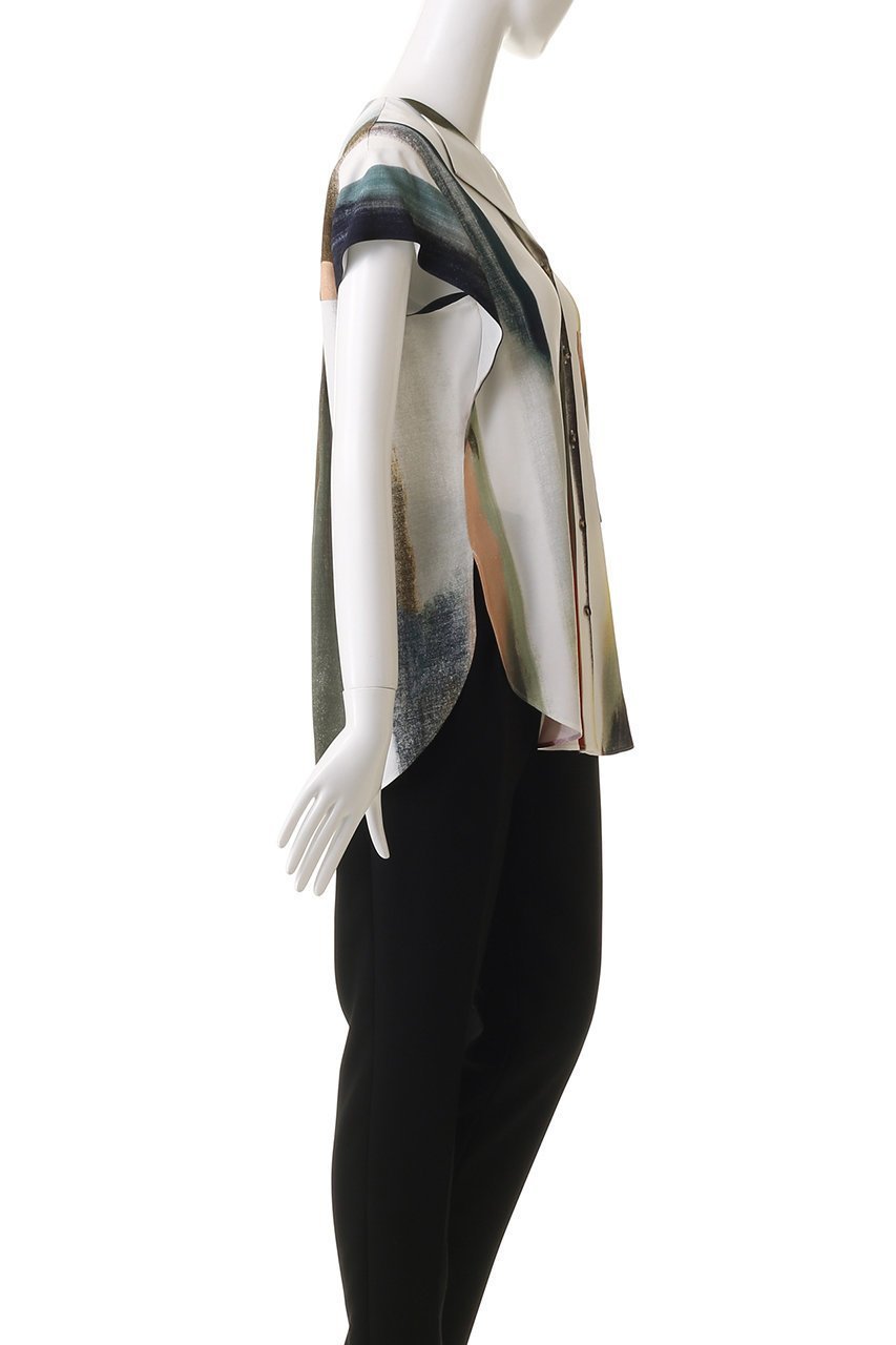 【アキラナカ/AKIRANAKA】のEmpty ストライプ ショートスリーブ シャツ 人気、トレンドファッション・服の通販 founy(ファニー) 　ファッション　Fashion　レディースファッション　Fashion for Women　トップス・カットソー　Cut & Sew Tops　シャツ・ブラウス・オフィスカジュアル　Elegant Blouses & Button-Ups　2026年　2026　インナー　Innerwear　グラフィック　Graphic, Graphic Design　ショート　Short, Short Length　ジャケット　Jacket, Outerwear　ストライプ　Stripe, Striped Pattern　スリーブ　Sleeve, Long Sleeve / Short Sleeve　ドレープ　Drape, Draping Fabric　夏　Summer　春　Spring　S/S・春夏　SS, Spring/Summer, Warm Season　other-3|ID: prp329100004815878 ipo3291000000034979673