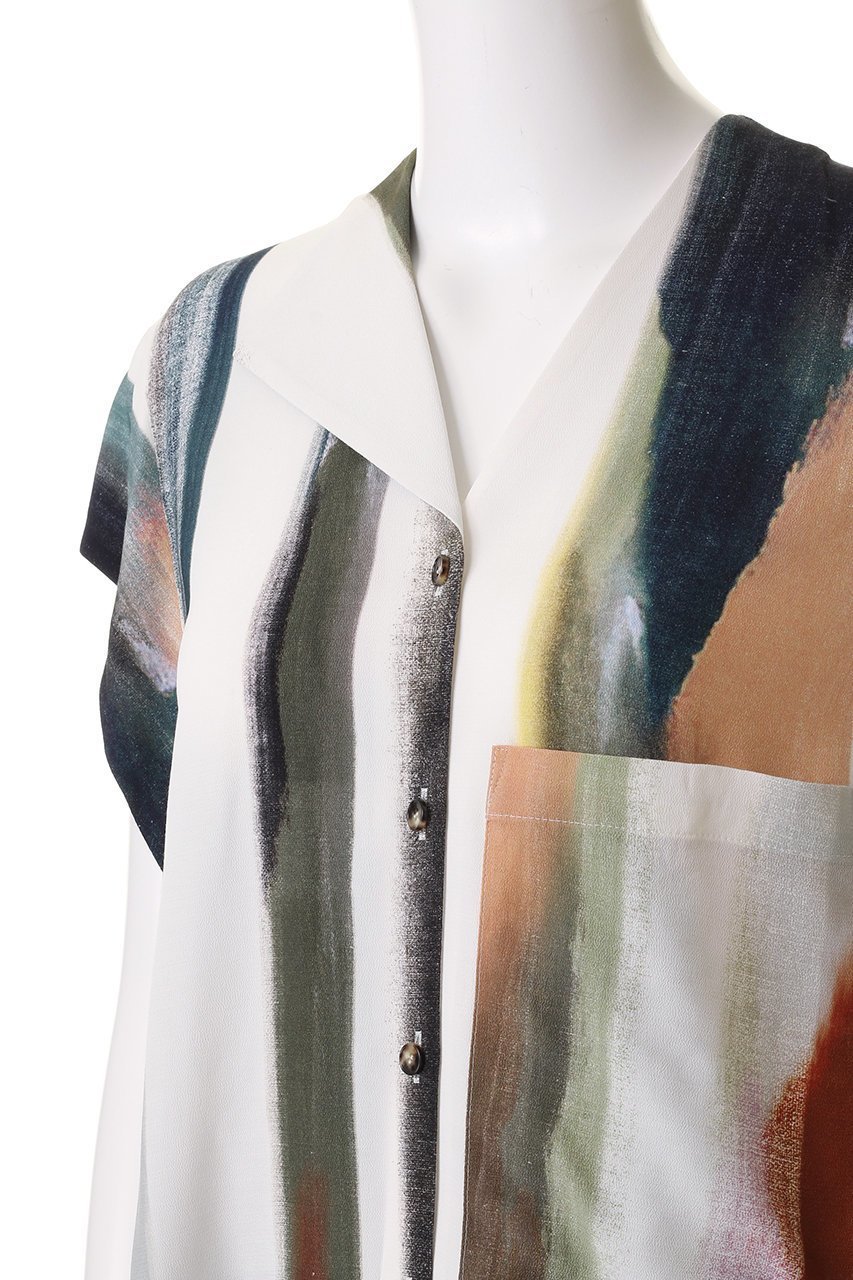 【アキラナカ/AKIRANAKA】のEmpty ストライプ ショートスリーブ シャツ 人気、トレンドファッション・服の通販 founy(ファニー) 　ファッション　Fashion　レディースファッション　Fashion for Women　トップス・カットソー　Cut & Sew Tops　シャツ・ブラウス・オフィスカジュアル　Elegant Blouses & Button-Ups　2026年　2026　インナー　Innerwear　グラフィック　Graphic, Graphic Design　ショート　Short, Short Length　ジャケット　Jacket, Outerwear　ストライプ　Stripe, Striped Pattern　スリーブ　Sleeve, Long Sleeve / Short Sleeve　ドレープ　Drape, Draping Fabric　夏　Summer　春　Spring　S/S・春夏　SS, Spring/Summer, Warm Season　other-5|ID: prp329100004815878 ipo3291000000034979675