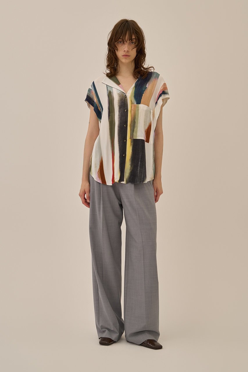 【アキラナカ/AKIRANAKA】のEmpty ストライプ ショートスリーブ シャツ 人気、トレンドファッション・服の通販 founy(ファニー) 　ファッション　Fashion　レディースファッション　Fashion for Women　トップス・カットソー　Cut & Sew Tops　シャツ・ブラウス・オフィスカジュアル　Elegant Blouses & Button-Ups　2026年　2026　インナー　Innerwear　グラフィック　Graphic, Graphic Design　ショート　Short, Short Length　ジャケット　Jacket, Outerwear　ストライプ　Stripe, Striped Pattern　スリーブ　Sleeve, Long Sleeve / Short Sleeve　ドレープ　Drape, Draping Fabric　夏　Summer　春　Spring　S/S・春夏　SS, Spring/Summer, Warm Season　other-6|ID: prp329100004815878 ipo3291000000035212431