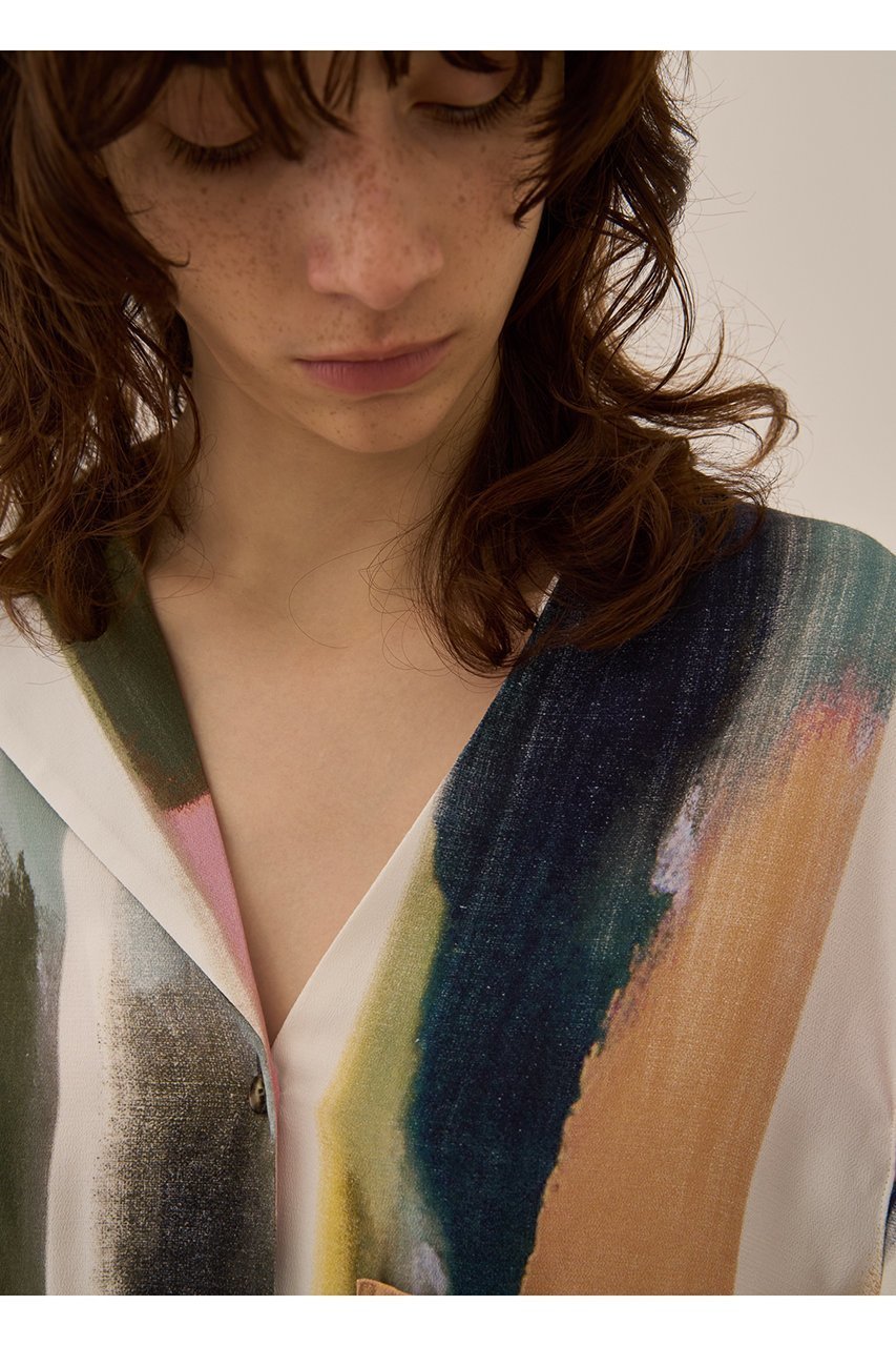 【アキラナカ/AKIRANAKA】のEmpty ストライプ ショートスリーブ シャツ 人気、トレンドファッション・服の通販 founy(ファニー) 　ファッション　Fashion　レディースファッション　Fashion for Women　トップス・カットソー　Cut & Sew Tops　シャツ・ブラウス・オフィスカジュアル　Elegant Blouses & Button-Ups　2026年　2026　インナー　Innerwear　グラフィック　Graphic, Graphic Design　ショート　Short, Short Length　ジャケット　Jacket, Outerwear　ストライプ　Stripe, Striped Pattern　スリーブ　Sleeve, Long Sleeve / Short Sleeve　ドレープ　Drape, Draping Fabric　夏　Summer　春　Spring　S/S・春夏　SS, Spring/Summer, Warm Season　other-8|ID: prp329100004815878 ipo3291000000035212433