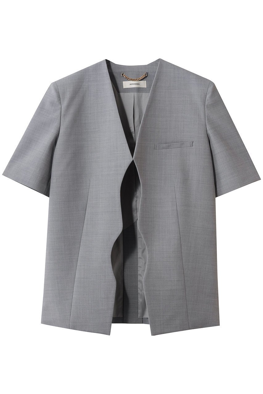 【アキラナカ/AKIRANAKA】のTeodora ハーフスリーブ ジャケット インテリア・キッズ・メンズ・レディースファッション・服の通販 founy(ファニー) 　ファッション　Fashion　レディースファッション　Fashion for Women　アウター　Coat / Outerwear Collection　レディースジャケット・軽アウター　Jackets　2026年　2026　カッティング　Cutting Detail　ジャケット　Jacket, Outerwear　スリーブ　Sleeve, Long Sleeve / Short Sleeve　ハーフ　Half, Half-Length　フロント　Front, Front Design　リラックス　Relax, Relaxed Fit　エレガント 上品　Elegant　夏　Summer　春　Spring　S/S・春夏　SS, Spring/Summer, Warm Season　グレー|ID: prp329100004815880 ipo3291000000034979691