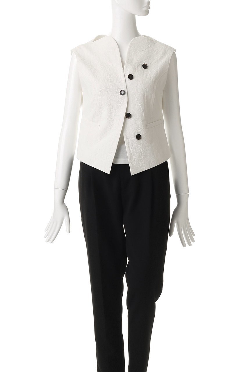 【アキラナカ/AKIRANAKA】のSesilia ベスト 人気、トレンドファッション・服の通販 founy(ファニー) 　ファッション　Fashion　レディースファッション　Fashion for Women　アウター　Coat / Outerwear Collection　レディースジャケット・軽アウター　Jackets　2026年　2026　カッティング　Cutting Detail　クロップド　Cropped, Short Length　コンパクト　Compact, Small Size　シェイプ　Shape, Slim Fit　ジャケット　Jacket, Outerwear　フォルム　Silhouette, Form　ベスト　Vest, Waistcoat　ボトム　Bottoms, Lower Wear　マキシ　Maxi, Full Length　モダン　Modern, Contemporary　リネン　Linen, Linen Fabric　エレガント 上品　Elegant　夏　Summer　春　Spring　S/S・春夏　SS, Spring/Summer, Warm Season　other-2|ID: prp329100004815884 ipo3291000000034979725