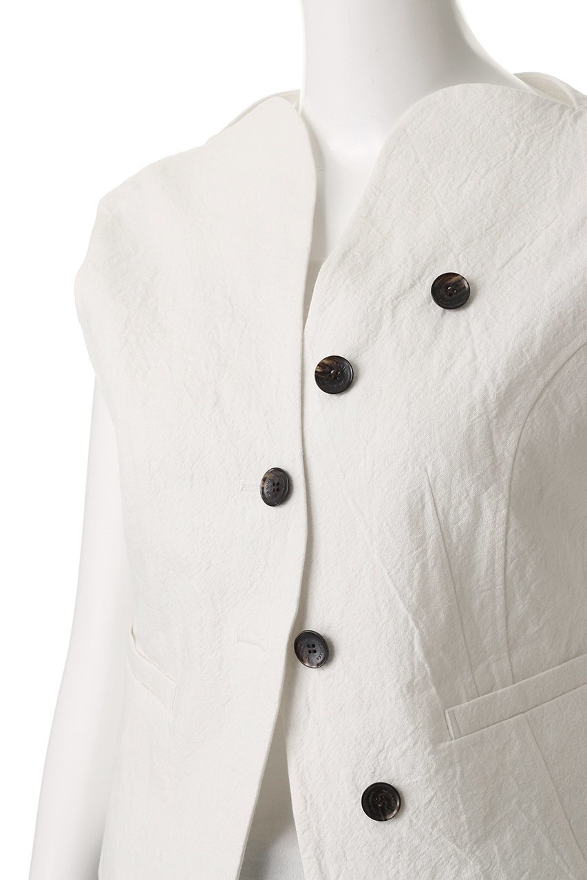 【アキラナカ/AKIRANAKA】のSesilia ベスト 人気、トレンドファッション・服の通販 founy(ファニー) 　ファッション　Fashion　レディースファッション　Fashion for Women　アウター　Coat / Outerwear Collection　レディースジャケット・軽アウター　Jackets　2026年　2026　カッティング　Cutting Detail　クロップド　Cropped, Short Length　コンパクト　Compact, Small Size　シェイプ　Shape, Slim Fit　ジャケット　Jacket, Outerwear　フォルム　Silhouette, Form　ベスト　Vest, Waistcoat　ボトム　Bottoms, Lower Wear　マキシ　Maxi, Full Length　モダン　Modern, Contemporary　リネン　Linen, Linen Fabric　エレガント 上品　Elegant　夏　Summer　春　Spring　S/S・春夏　SS, Spring/Summer, Warm Season　other-5|ID: prp329100004815884 ipo3291000000034979728