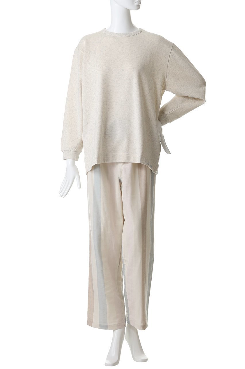 【キッドブルー/KID BLUE】の26Wガーゼストライプパジャマ 人気、トレンドファッション・服の通販 founy(ファニー) 　ファッション　Fashion　レディースファッション　Fashion for Women　トップス・カットソー　Cut & Sew Tops　ストライプ　Stripe, Striped Pattern　パジャマ　Pajamas, Sleepwear　ボトム　Bottoms, Lower Wear　リラックス　Relax, Relaxed Fit　エレガント 上品　Elegant　新作・新入荷　New Arrivals / New In　無地　Plain, Solid Color　other-2|ID: prp329100004815897 ipo3291000000034979813