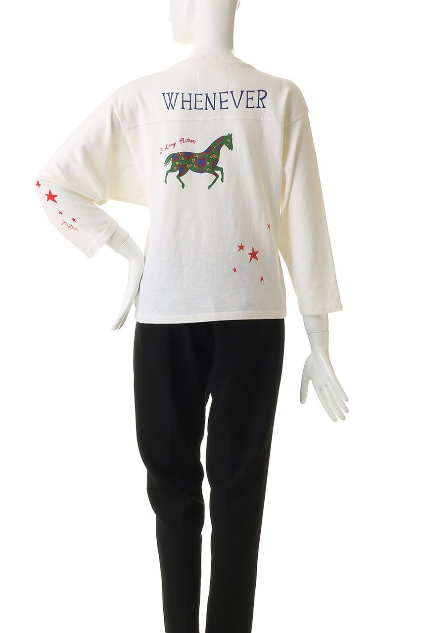 【マザー/MOTHER】のTHE PEASANT POET ホースモチーフ刺しゅう ロングTシャツ (WHE) 人気、トレンドファッション・服の通販 founy(ファニー) 　ファッション　Fashion　レディースファッション　Fashion for Women　トップス・カットソー　Cut & Sew Tops　シャツ・ブラウス・オフィスカジュアル　Elegant Blouses & Button-Ups　ロングTシャツ・Tシャツ　Longline T-Shirts & Tees　カットソー・ベーシックTシャツ　Cut-and-Sewn Tops / Stretch Tees & Basics　2026年　2026　スリーブ　Sleeve, Long Sleeve / Short Sleeve　フォルム　Silhouette, Form　ボトム　Bottoms, Lower Wear　モチーフ　Motif, Design Theme　ロング　Long, Long-Length　夏　Summer　春　Spring　S/S・春夏　SS, Spring/Summer, Warm Season　other-4|ID: prp329100004815903 ipo3291000000034979931