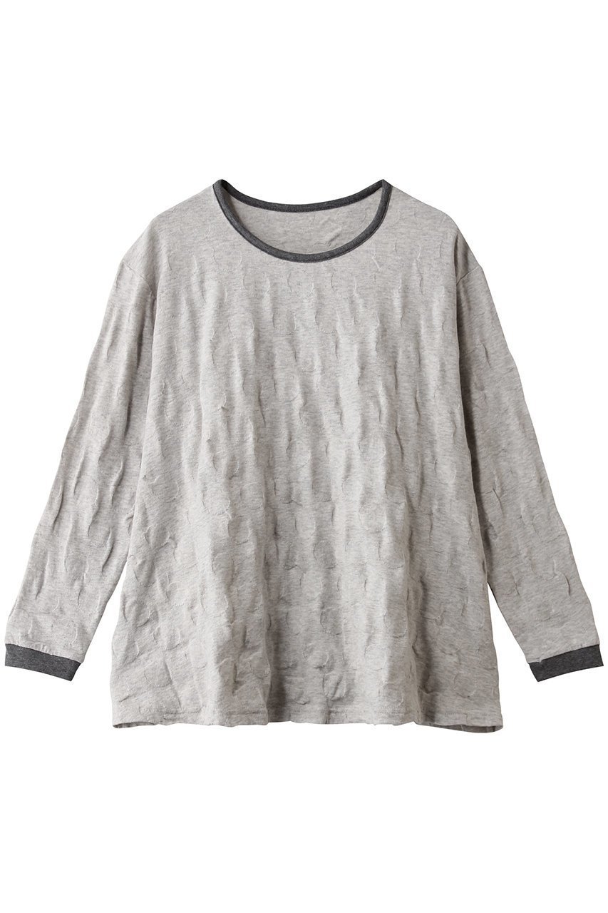 【キッドブルー/KID BLUE】の26ドットJQトップス インテリア・キッズ・メンズ・レディースファッション・服の通販 founy(ファニー) 　ファッション　Fashion　レディースファッション　Fashion for Women　トップス・カットソー　Cut & Sew Tops　おすすめ　Recommended / Our Picks　ジャカード／ジャガード　Jacquard, Woven Pattern　セットアップ　Set-Up, Coordinated Outfit　ドット　Polka Dot, Dot Pattern　パジャマ　Pajamas, Sleepwear　フレア　Flare, Flared　新作・新入荷　New Arrivals / New In　長袖　Long Sleeve, Full Sleeve　ライトグレー|ID: prp329100004815912 ipo3291000000034980057