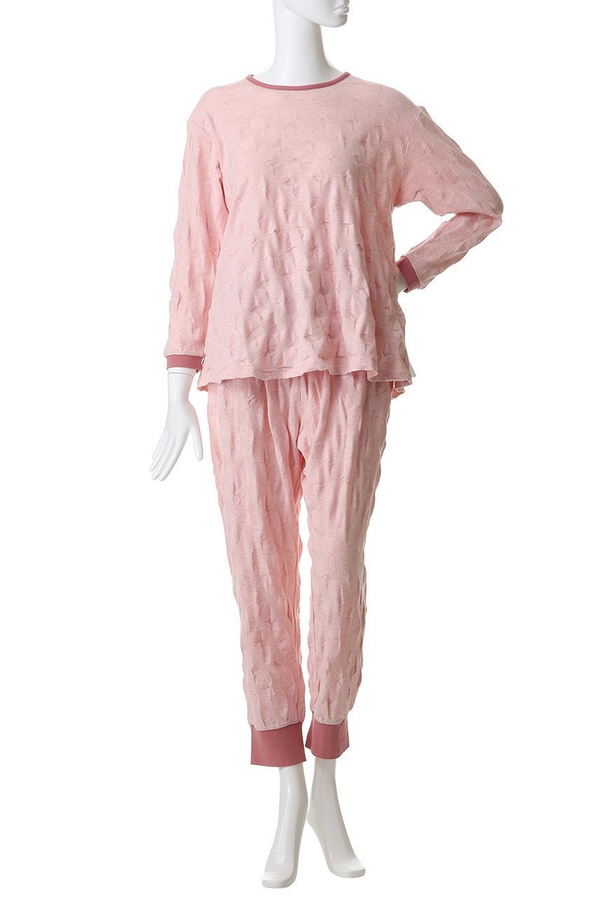 【キッドブルー/KID BLUE】の26ドットJQトップス 人気、トレンドファッション・服の通販 founy(ファニー) 　ファッション　Fashion　レディースファッション　Fashion for Women　トップス・カットソー　Cut & Sew Tops　おすすめ　Recommended / Our Picks　ジャカード／ジャガード　Jacquard, Woven Pattern　セットアップ　Set-Up, Coordinated Outfit　ドット　Polka Dot, Dot Pattern　パジャマ　Pajamas, Sleepwear　フレア　Flare, Flared　新作・新入荷　New Arrivals / New In　長袖　Long Sleeve, Full Sleeve　other-2|ID: prp329100004815912 ipo3291000000034980058