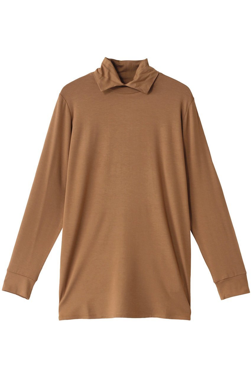 【ミズイロ インド/mizuiro ind】のshirt collar high neck P/O プルオーバー インテリア・キッズ・メンズ・レディースファッション・服の通販 founy(ファニー) 　ファッション　Fashion　レディースファッション　Fashion for Women　トップス・カットソー　Cut & Sew Tops　シャツ・ブラウス・オフィスカジュアル　Elegant Blouses & Button-Ups　ロングTシャツ・Tシャツ　Longline T-Shirts & Tees　カジュアルプルオーバー・ニットトップス　Pullovers & Knit Tops / Casual Pullovers　カットソー・ベーシックTシャツ　Cut-and-Sewn Tops / Stretch Tees & Basics　インナー　Innerwear　シンプル　Simple, Minimal　スリーブ　Sleeve, Long Sleeve / Short Sleeve　ハイネック　High Neck, Mock Neck　ベーシック　Basic, Essential　ロング　Long, Long-Length　エレガント 上品　Elegant　A/W・秋冬　Autumn/Winter　orange|ID: prp329100004815915 ipo3291000000034980092