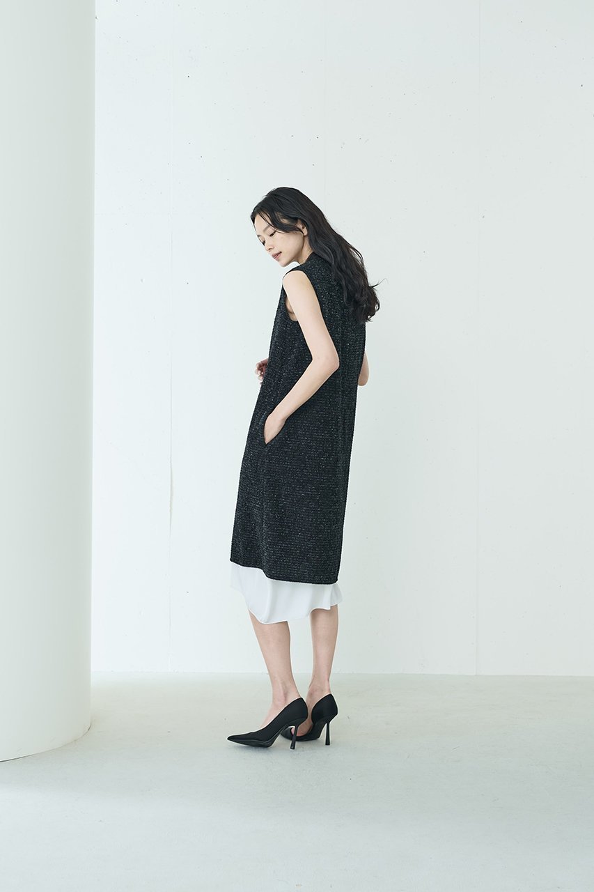 【ジェイドット/j.】のラメツイードレイヤードワンピース 人気、トレンドファッション・服の通販 founy(ファニー) 　ファッション　Fashion　レディースファッション　Fashion for Women　ワンピース　Dresses　チュニック　Tunic Tops & Dresses　オケージョン　Occasion Wear　チュニック　Tunic, Long Top　ツイード　Twill, Twill Weave　ロング　Long, Long-Length　other-8|ID: prp329100004815921 ipo3291000000034980158