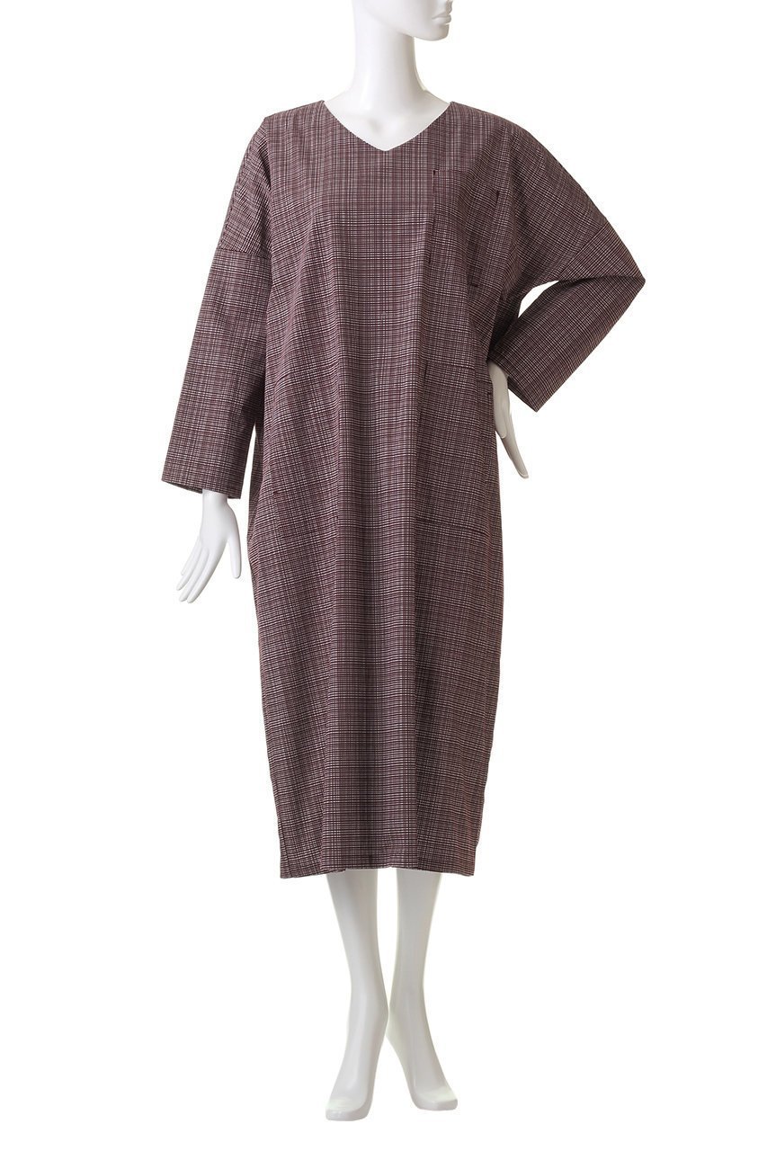【ミズイロ インド/mizuiro ind】のcheck print V neck wide OP ワンピース 人気、トレンドファッション・服の通販 founy(ファニー) 　ファッション　Fashion　レディースファッション　Fashion for Women　ワンピース　Dresses　チュニック　Tunic Tops & Dresses　チェック　Check, Plaid, Tartan　チュニック　Tunic, Long Top　ポケット　Pocket, Pocket Detail　ロング　Long, Long-Length　エレガント 上品　Elegant　冬　Winter / This Winter　春　Spring　秋　Autumn　other-2|ID: prp329100004815923 ipo3291000000034980169