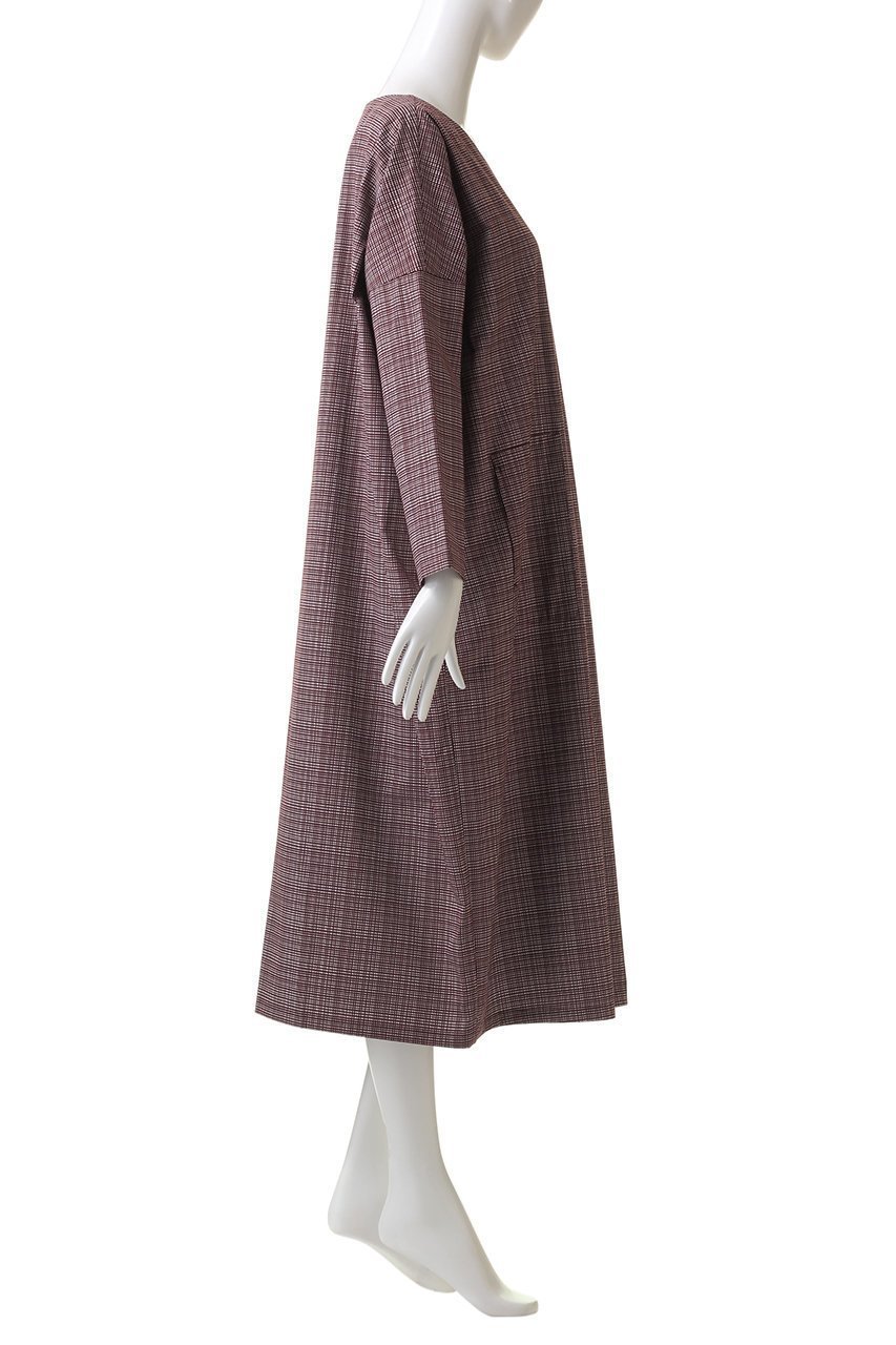 【ミズイロ インド/mizuiro ind】のcheck print V neck wide OP ワンピース 人気、トレンドファッション・服の通販 founy(ファニー) 　ファッション　Fashion　レディースファッション　Fashion for Women　ワンピース　Dresses　チュニック　Tunic Tops & Dresses　チェック　Check, Plaid, Tartan　チュニック　Tunic, Long Top　ポケット　Pocket, Pocket Detail　ロング　Long, Long-Length　エレガント 上品　Elegant　冬　Winter / This Winter　春　Spring　秋　Autumn　other-3|ID: prp329100004815923 ipo3291000000034980170