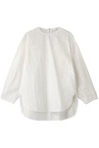 【ジェイドット/j.】のシャギージャカードクルーブラウス 人気、トレンドファッション・服の通販 founy(ファニー) ファッション Fashion レディースファッション Fashion for Women トップス・カットソー Cut & Sew Tops シャツ・ブラウス・オフィスカジュアル Elegant Blouses & Button-Ups ジャカード／ジャガード Jacquard, Woven Pattern スリーブ Sleeve, Long Sleeve / Short Sleeve ロング Long, Long-Length thumbnail ホワイト|ID: prp329100004815924 ipo3291000000034980186