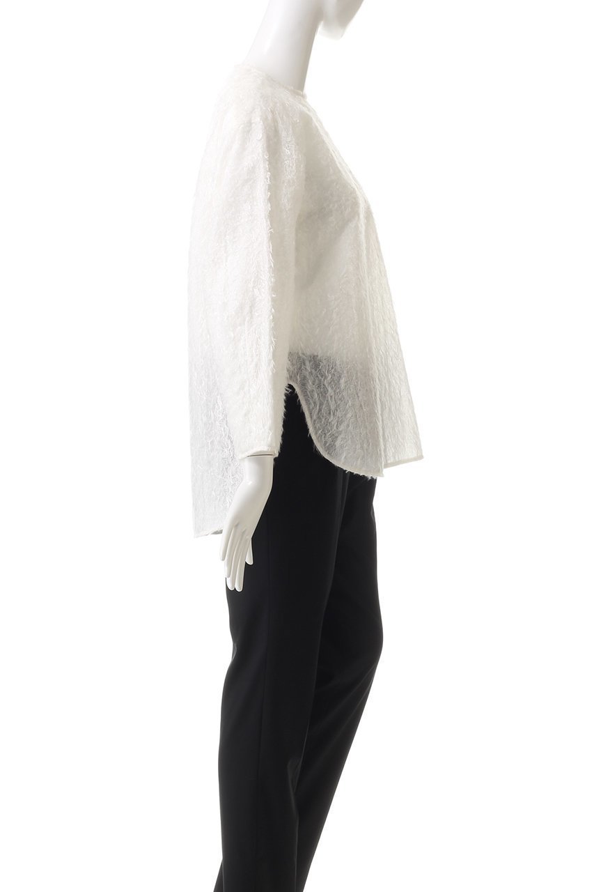 【ジェイドット/j.】のシャギージャカードクルーブラウス 人気、トレンドファッション・服の通販 founy(ファニー) 　ファッション　Fashion　レディースファッション　Fashion for Women　トップス・カットソー　Cut & Sew Tops　シャツ・ブラウス・オフィスカジュアル　Elegant Blouses & Button-Ups　ジャカード／ジャガード　Jacquard, Woven Pattern　スリーブ　Sleeve, Long Sleeve / Short Sleeve　ロング　Long, Long-Length　other-3|ID: prp329100004815924 ipo3291000000034980188