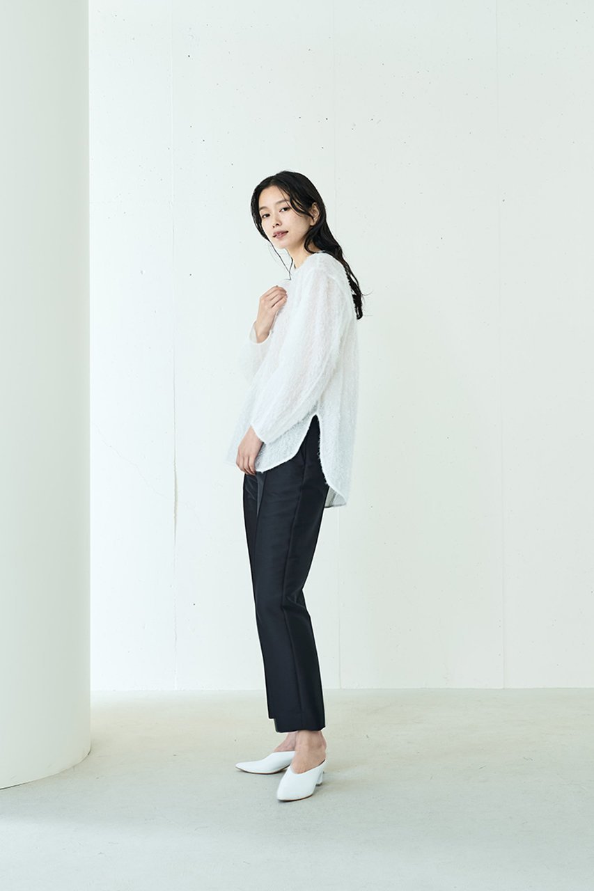 【ジェイドット/j.】のシャギージャカードクルーブラウス 人気、トレンドファッション・服の通販 founy(ファニー) 　ファッション　Fashion　レディースファッション　Fashion for Women　トップス・カットソー　Cut & Sew Tops　シャツ・ブラウス・オフィスカジュアル　Elegant Blouses & Button-Ups　ジャカード／ジャガード　Jacquard, Woven Pattern　スリーブ　Sleeve, Long Sleeve / Short Sleeve　ロング　Long, Long-Length　other-6|ID: prp329100004815924 ipo3291000000034980191