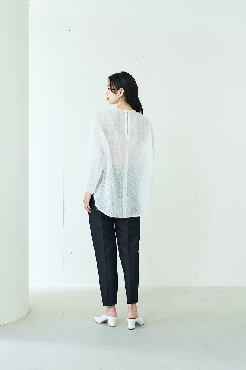 【ジェイドット/j.】のシャギージャカードクルーブラウス 人気、トレンドファッション・服の通販 founy(ファニー) 　ファッション　Fashion　レディースファッション　Fashion for Women　トップス・カットソー　Cut & Sew Tops　シャツ・ブラウス・オフィスカジュアル　Elegant Blouses & Button-Ups　ジャカード／ジャガード　Jacquard, Woven Pattern　スリーブ　Sleeve, Long Sleeve / Short Sleeve　ロング　Long, Long-Length　other-7|ID: prp329100004815924 ipo3291000000034980192