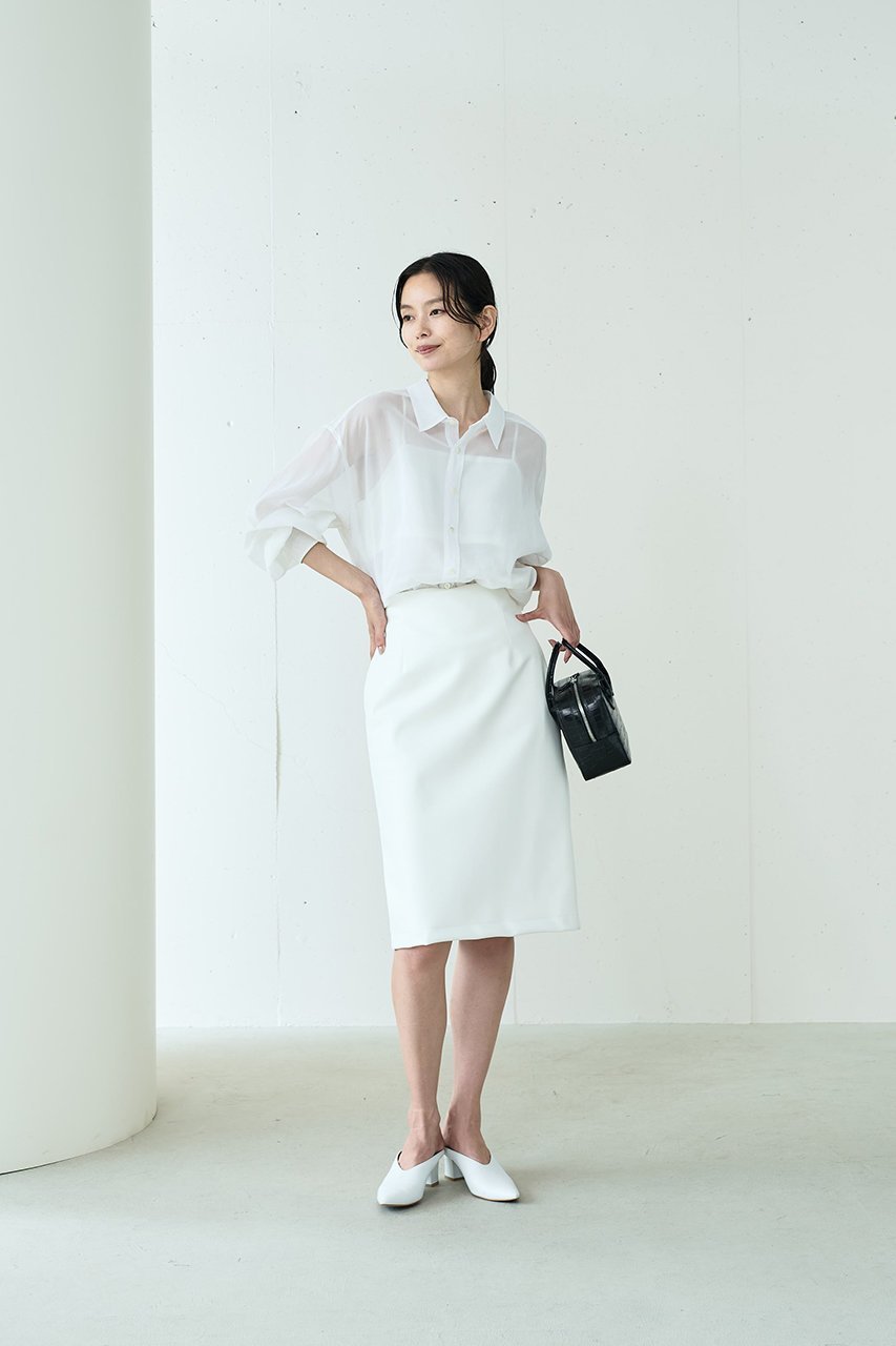 【ジェイドット/j.】のシアーコットンシンプルシャツ 人気、トレンドファッション・服の通販 founy(ファニー) 　ファッション　Fashion　レディースファッション　Fashion for Women　トップス・カットソー　Cut & Sew Tops　シャツ・ブラウス・オフィスカジュアル　Elegant Blouses & Button-Ups　シンプル　Simple, Minimal　スリーブ　Sleeve, Long Sleeve / Short Sleeve　ロング　Long, Long-Length　エレガント 上品　Elegant　other-8|ID: prp329100004815925 ipo3291000000035908134