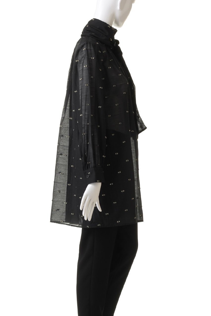 【ジェイドット/j.】のシアージャカードボウタイブラウス 人気、トレンドファッション・服の通販 founy(ファニー) 　ファッション　Fashion　レディースファッション　Fashion for Women　トップス・カットソー　Cut & Sew Tops　シャツ・ブラウス・オフィスカジュアル　Elegant Blouses & Button-Ups　オーガンジー　Organza Fabric　スカーフ　Scarf, Neckwear　スリーブ　Sleeve, Long Sleeve / Short Sleeve　ドット　Polka Dot, Dot Pattern　フェミニン　Feminine, Girly　リボン　Ribbon, Bow　ロング　Long, Long-Length　other-3|ID: prp329100004815926 ipo3291000000034980206