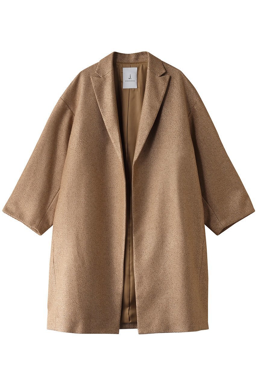 【ジェイドット/j.】のバスケットツイードコクーンコート インテリア・キッズ・メンズ・レディースファッション・服の通販 founy(ファニー) 　ファッション　Fashion　レディースファッション　Fashion for Women　アウター　Coat / Outerwear Collection　コート・ロングコート・ピーコート　Long Coats, Peacoats & More　カーディガン　Cardigan, Knitwear　ツイード　Twill, Twill Weave　ミドル　Middle Length, Mid Height　ロング　Long, Long-Length　ベージュ|ID: prp329100004815930 ipo3291000000034980251