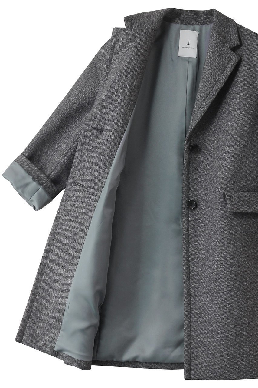 【ジェイドット/j.】のボンディングツイードチェスターコート 人気、トレンドファッション・服の通販 founy(ファニー) 　ファッション　Fashion　レディースファッション　Fashion for Women　アウター　Coat / Outerwear Collection　コート・ロングコート・ピーコート　Long Coats, Peacoats & More　チェスターコート・ロング丈アウター　Chester Coats / Chesterfield Long Coats　エレガント 上品　Elegant　チェスターコート　Chester Coat, Long Coat　ツイード　Twill, Twill Weave　トレンド　Trend, Trending Now　ベーシック　Basic, Essential　ボンディング　Bonding, Bonded Fabric　ロング　Long, Long-Length　other-6|ID: prp329100004815931 ipo3291000000034980264