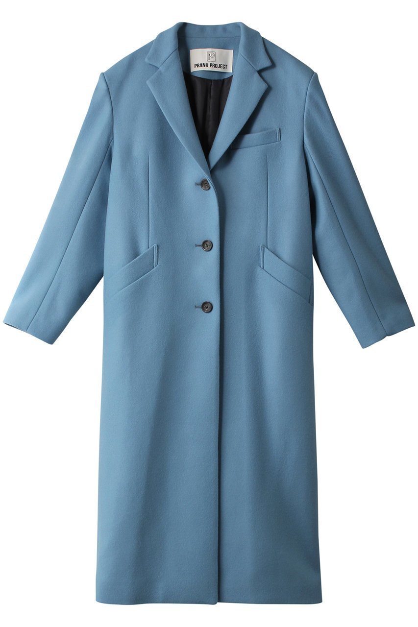 【プランク プロジェクト/PRANK PROJECT】のメルトンシングルチェスターコート / Melton Single Chester Coat インテリア・キッズ・メンズ・レディースファッション・服の通販 founy(ファニー) 　ファッション　Fashion　レディースファッション　Fashion for Women　アウター　Coat / Outerwear Collection　コート・ロングコート・ピーコート　Long Coats, Peacoats & More　チェスターコート・ロング丈アウター　Chester Coats / Chesterfield Long Coats　ショルダー　Shoulder, Shoulder Strap　マニッシュ　Mannish, Boyish　メルトン　Melton, Heavy Wool　ロング　Long, Long-Length　BLU(ブルー)|ID: prp329100004815935 ipo3291000000034980341