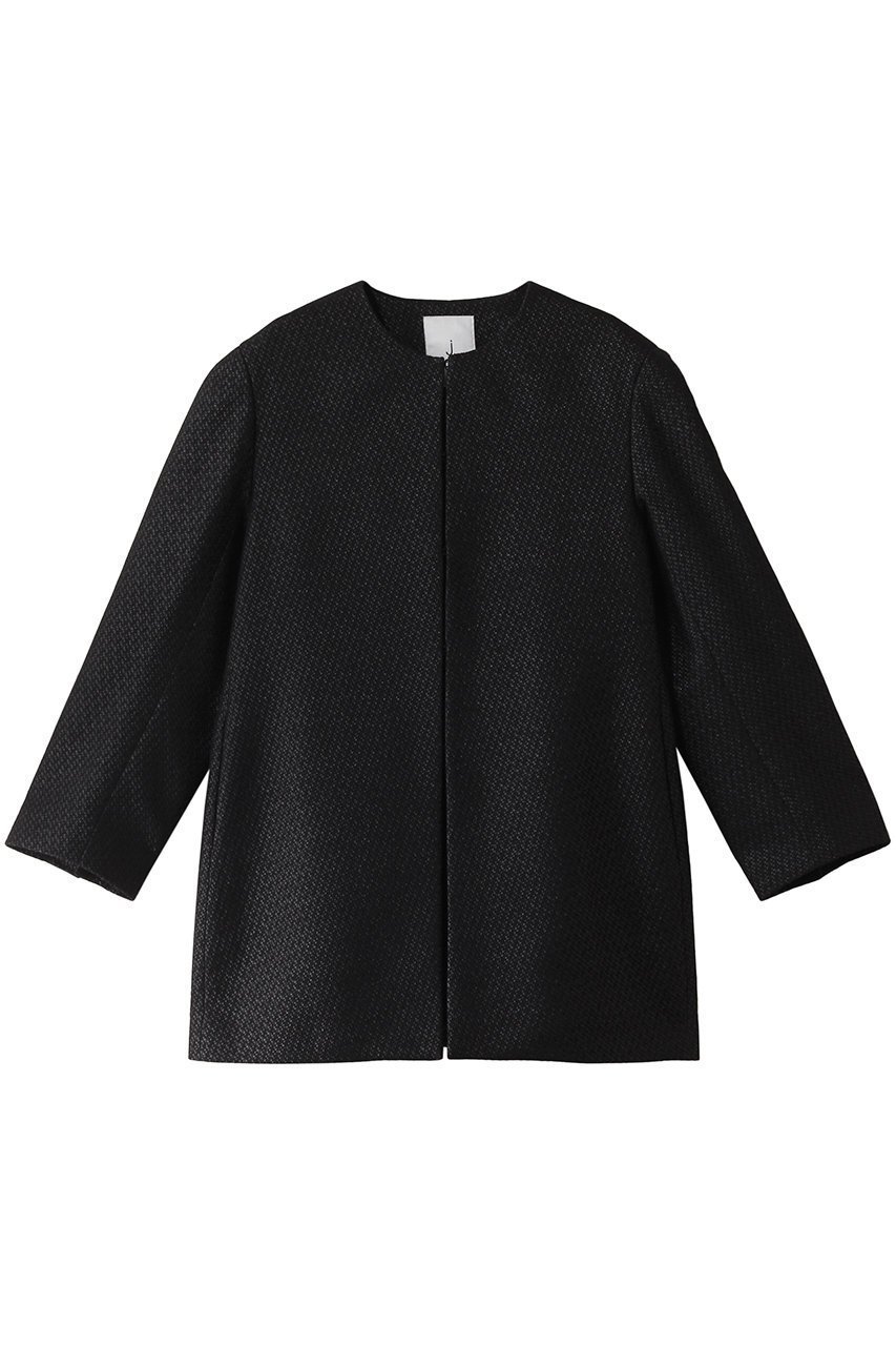 【ジェイドット/j.】のドビーツイードロングジャケット インテリア・キッズ・メンズ・レディースファッション・服の通販 founy(ファニー) 　ファッション　Fashion　レディースファッション　Fashion for Women　アウター　Coat / Outerwear Collection　レディースジャケット・軽アウター　Jackets　オケージョン　Occasion Wear　シェイプ　Shape, Slim Fit　シンプル　Simple, Minimal　ジャケット　Jacket, Outerwear　ロング　Long, Long-Length　エレガント 上品　Elegant　A/W・秋冬　Autumn/Winter　ブラック|ID: prp329100004815937 ipo3291000000034980359