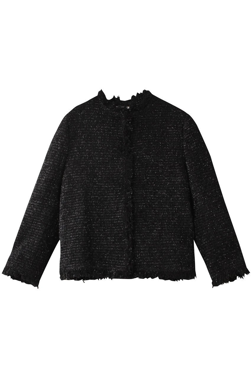 【ジェイドット/j.】のラメツイードノーカラージャケット 人気、トレンドファッション・服の通販 founy(ファニー) 　ファッション　Fashion　レディースファッション　Fashion for Women　アウター　Coat / Outerwear Collection　レディースジャケット・軽アウター　Jackets　ノーカラージャケット / シンプル上品コーデ　Collarless Jackets　エレガント 上品　Elegant　コンパクト　Compact, Small Size　ジャケット　Jacket, Outerwear　ツイード　Twill, Twill Weave　フリンジ　Fringe, Tassel　ボトム　Bottoms, Lower Wear　 other-1|ID: prp329100004815940 ipo3291000000034980386