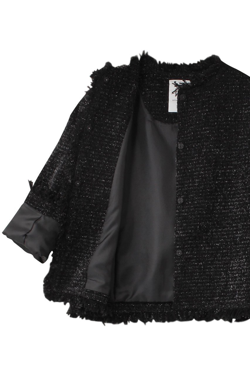 【ジェイドット/j.】のラメツイードノーカラージャケット 人気、トレンドファッション・服の通販 founy(ファニー) 　ファッション　Fashion　レディースファッション　Fashion for Women　アウター　Coat / Outerwear Collection　レディースジャケット・軽アウター　Jackets　ノーカラージャケット / シンプル上品コーデ　Collarless Jackets　エレガント 上品　Elegant　コンパクト　Compact, Small Size　ジャケット　Jacket, Outerwear　ツイード　Twill, Twill Weave　フリンジ　Fringe, Tassel　ボトム　Bottoms, Lower Wear　other-6|ID: prp329100004815940 ipo3291000000035773604