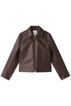 【ジェイドット/j.】のフェイクレザー衿つきジャケット ブラウン|ID: prp329100004815942 ipo3291000000034980404