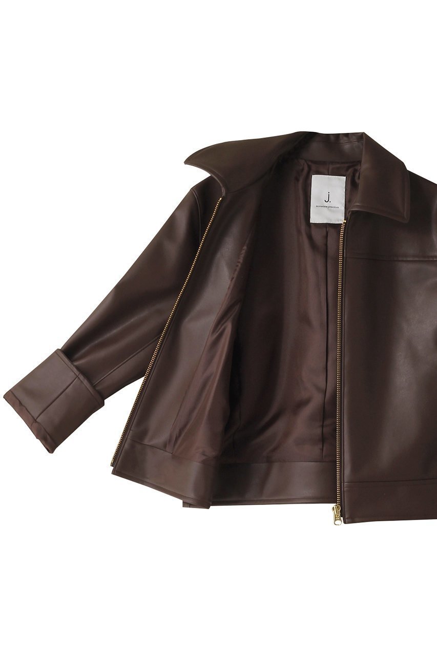 【ジェイドット/j.】のフェイクレザー衿つきジャケット 人気、トレンドファッション・服の通販 founy(ファニー) ファッション Fashion レディースファッション Fashion for Women アウター Coat / Outerwear Collection レディースジャケット・軽アウター Jackets なめらか Smooth, Silky Texture コンパクト Compact, Small Size ジャケット Jacket, Outerwear フェイクレザー Faux Leather, PU Leather ライダース Riders ワイド Wide, Wide Fit other-6|ID: prp329100004815942 ipo3291000000034980409