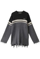 【プランク プロジェクト/PRANK PROJECT】のボーダーオーバーニット / Border Over Knit 人気、トレンドファッション・服の通販 founy(ファニー) ファッション Fashion レディースファッション Fashion for Women トップス・カットソー Cut & Sew Tops ニット Knit Tops & Sweaters カジュアルプルオーバー・ニットトップス Pullovers & Knit Tops / Casual Pullovers コンビ Combo, Combination Style |ID:prp329100004815950