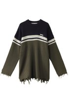 【プランク プロジェクト/PRANK PROJECT】のボーダーオーバーニット / Border Over Knit 人気、トレンドファッション・服の通販 founy(ファニー) ファッション Fashion レディースファッション Fashion for Women トップス・カットソー Cut & Sew Tops ニット Knit Tops & Sweaters カジュアルプルオーバー・ニットトップス Pullovers & Knit Tops / Casual Pullovers コンビ Combo, Combination Style thumbnail KHK(カーキ)|ID: prp329100004815950 ipo3291000000034980571