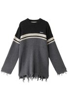 【プランク プロジェクト/PRANK PROJECT】のボーダーオーバーニット / Border Over Knit 人気、トレンドファッション・服の通販 founy(ファニー) ファッション Fashion レディースファッション Fashion for Women トップス・カットソー Cut & Sew Tops ニット Knit Tops & Sweaters カジュアルプルオーバー・ニットトップス Pullovers & Knit Tops / Casual Pullovers コンビ Combo, Combination Style thumbnail GRY(グレー)|ID: prp329100004815950 ipo3291000000036089651