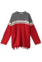 【プランク プロジェクト/PRANK PROJECT】のボーダーオーバーニット / Border Over Knit 人気、トレンドファッション・服の通販 founy(ファニー) ファッション Fashion レディースファッション Fashion for Women トップス・カットソー Cut & Sew Tops ニット Knit Tops & Sweaters カジュアルプルオーバー・ニットトップス Pullovers & Knit Tops / Casual Pullovers コンビ Combo, Combination Style thumbnail RED(レッド)|ID: prp329100004815950 ipo3291000000036089654