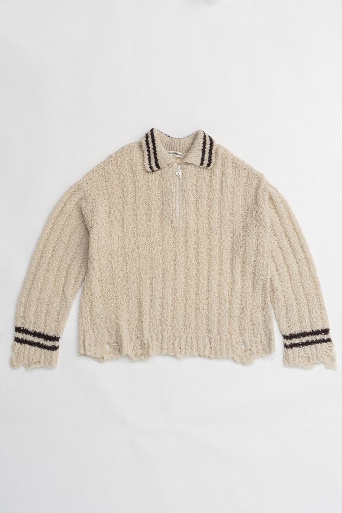 【プランク プロジェクト/PRANK PROJECT】のポロネックニット/Polo Neck Knit インテリア・キッズ・メンズ・レディースファッション・服の通販 founy(ファニー) https://founy.com/ ファッション Fashion レディースファッション Fashion for Women トップス・カットソー Cut & Sew Tops ニット Knit Tops & Sweaters カジュアルプルオーバー・ニットトップス Pullovers & Knit Tops / Casual Pullovers ジップ Zip, Zipper セットアップ Set-Up, Coordinated Outfit ダメージ Distressed, Destroyed |ID: prp329100004815952 ipo3291000000034980587