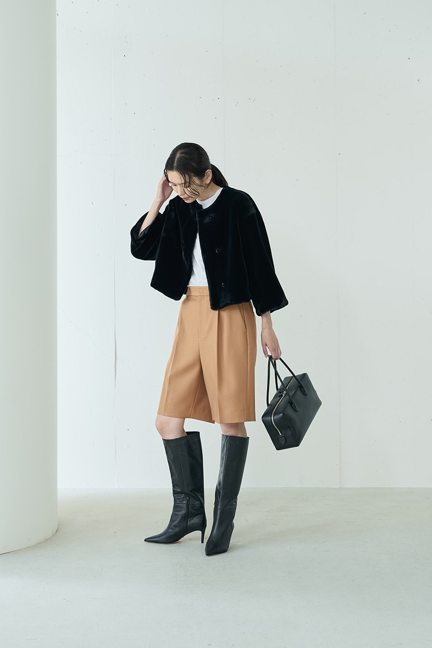 【ジェイドット/j.】のヴァージンウールMIXハーフパンツ 人気、トレンドファッション・服の通販 founy(ファニー) 　ファッション　Fashion　レディースファッション　Fashion for Women　パンツ　Pants & Trousers　ショートパンツ・ハーフパンツ　High-Waisted & Relaxed Shorts　ショート　Short, Short Length　スタイリッシュ　Stylish, Fashionable　センター　Center, Center Line　ハーフ　Half, Half-Length　other-6|ID: prp329100004815956 ipo3291000000034980659