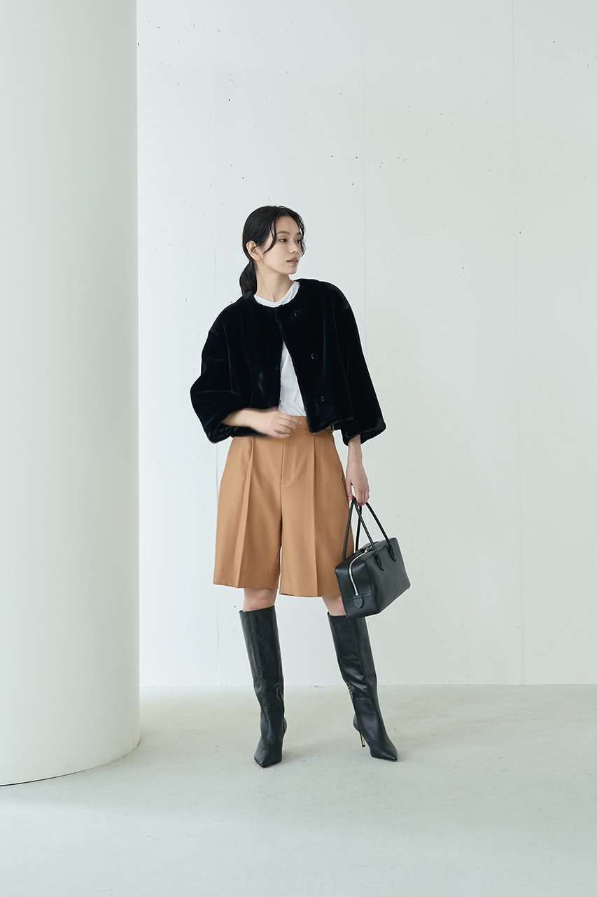 【ジェイドット/j.】のヴァージンウールMIXハーフパンツ 人気、トレンドファッション・服の通販 founy(ファニー) 　ファッション　Fashion　レディースファッション　Fashion for Women　パンツ　Pants & Trousers　ショートパンツ・ハーフパンツ　High-Waisted & Relaxed Shorts　ショート　Short, Short Length　スタイリッシュ　Stylish, Fashionable　センター　Center, Center Line　ハーフ　Half, Half-Length　other-7|ID: prp329100004815956 ipo3291000000034980660