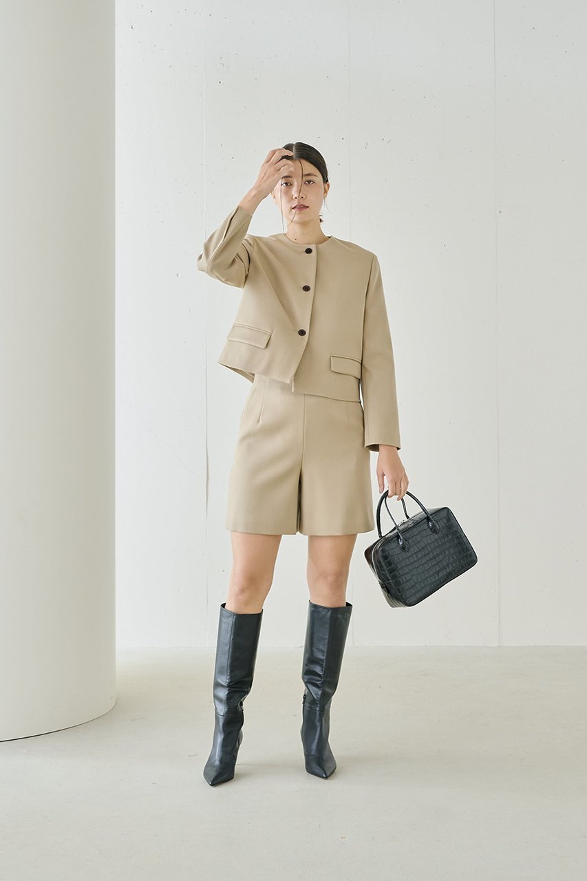 【ジェイドット/j.】のヴァージンウールMIXショートパンツ 人気、トレンドファッション・服の通販 founy(ファニー) 　ファッション　Fashion　レディースファッション　Fashion for Women　パンツ　Pants & Trousers　ショートパンツ・ハーフパンツ　High-Waisted & Relaxed Shorts　エレガント 上品　Elegant　ショート　Short, Short Length　ジャケット　Jacket, Outerwear　ストレッチ　Stretch, Stretchy Fabric　スマート　Smart, Elegant　セットアップ　Set-Up, Coordinated Outfit　ファブリック　Fabric, Textile　ロング　Long, Long-Length　A/W・秋冬　Autumn/Winter　other-8|ID: prp329100004815961 ipo3291000000034980712