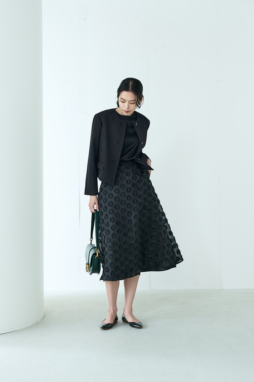 【ジェイドット/j.】のシアージャカードフレアスカート 人気、トレンドファッション・服の通販 founy(ファニー) 　ファッション　Fashion　レディースファッション　Fashion for Women　スカート　Skirts　Aライン・フレアスカート　A-Line & Flared Skirts　ロングスカート　Long Skirts / Maxi & Midi Skirts　エレガント 上品　Elegant　オーガンジー　Organza Fabric　シアー　Sheer, See-Through　シンプル　Simple, Minimal　フラワー　Flower, Floral　ロング　Long, Long-Length　A/W・秋冬　Autumn/Winter　other-6|ID: prp329100004815964 ipo3291000000035773673