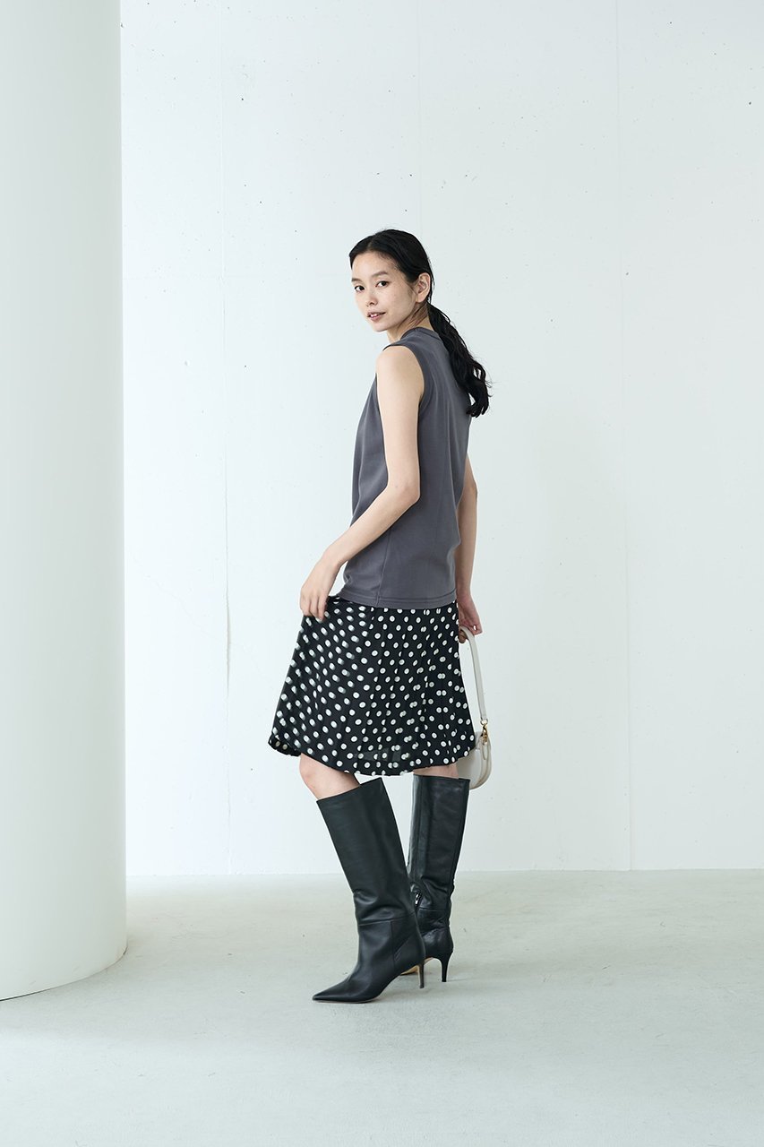 【ジェイドット/j.】の二重織りドットプリーツスカート 人気、トレンドファッション・服の通販 founy(ファニー) 　ファッション　Fashion　レディースファッション　Fashion for Women　スカート　Skirts　プリーツスカート / 上品フェミニンスタイル　Pleated Skirts　ロングスカート　Long Skirts / Maxi & Midi Skirts　おすすめ　Recommended / Our Picks　ドット　Polka Dot, Dot Pattern　パーティ　Party, Party Style　ファブリック　Fabric, Textile　プリーツ　Pleats, Pleated　モノトーン　Monotone, Black and White　ロング　Long, Long-Length　エレガント 上品　Elegant　今季　This Season, Current Season　other-7|ID: prp329100004815965 ipo3291000000035457505