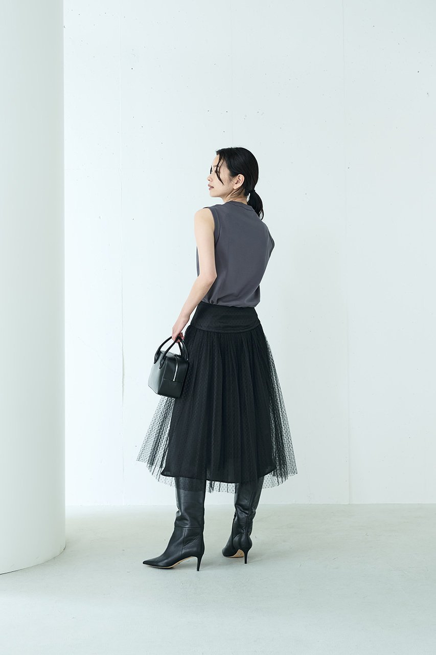 【ジェイドット/j.】のドットチュールプリーツスカート 人気、トレンドファッション・服の通販 founy(ファニー) 　ファッション　Fashion　レディースファッション　Fashion for Women　スカート　Skirts　プリーツスカート / 上品フェミニンスタイル　Pleated Skirts　ロングスカート　Long Skirts / Maxi & Midi Skirts　オケージョン　Occasion Wear　シアー　Sheer, See-Through　チュール　Tulip, Tulip Motif　ドット　Polka Dot, Dot Pattern　プリーツ　Pleats, Pleated　ロング　Long, Long-Length　A/W・秋冬　Autumn/Winter　other-7|ID: prp329100004815966 ipo3291000000034980825