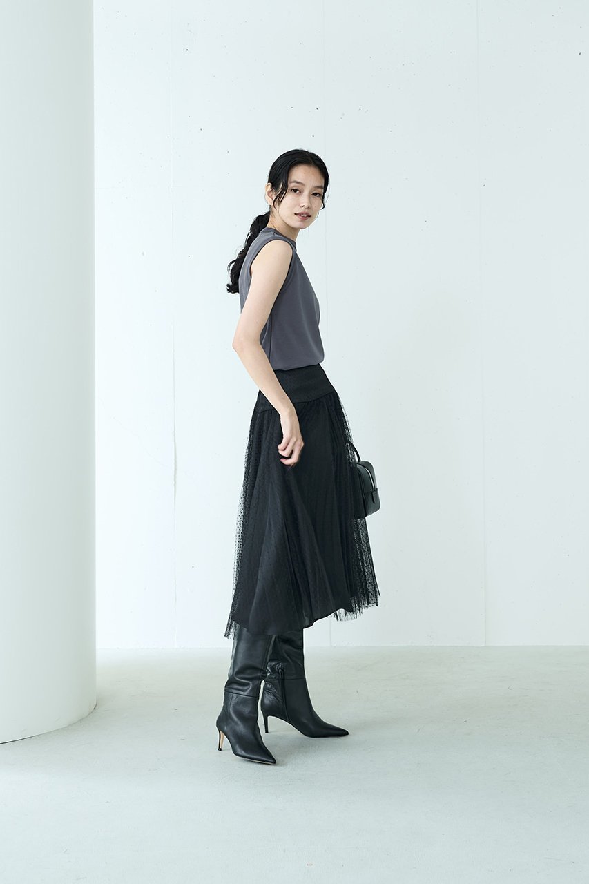 【ジェイドット/j.】のドットチュールプリーツスカート 人気、トレンドファッション・服の通販 founy(ファニー) 　ファッション　Fashion　レディースファッション　Fashion for Women　スカート　Skirts　プリーツスカート / 上品フェミニンスタイル　Pleated Skirts　ロングスカート　Long Skirts / Maxi & Midi Skirts　オケージョン　Occasion Wear　シアー　Sheer, See-Through　チュール　Tulip, Tulip Motif　ドット　Polka Dot, Dot Pattern　プリーツ　Pleats, Pleated　ロング　Long, Long-Length　A/W・秋冬　Autumn/Winter　other-6|ID: prp329100004815966 ipo3291000000035457522