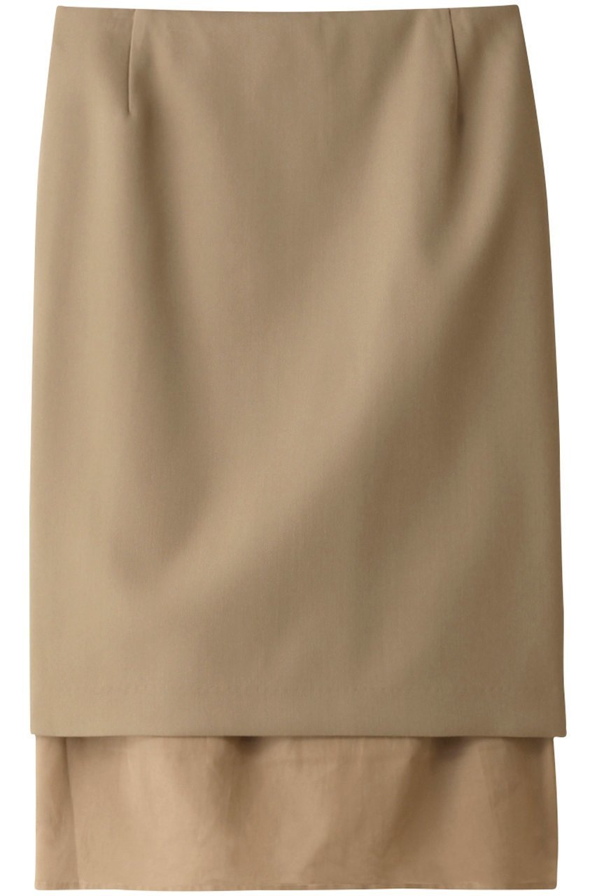 【ジェイドット/j.】のヴァージンウールMIXレイヤードスカート インテリア・キッズ・メンズ・レディースファッション・服の通販 founy(ファニー) 　ファッション　Fashion　レディースファッション　Fashion for Women　スカート　Skirts　ロングスカート　Long Skirts / Maxi & Midi Skirts　クラシック　Classic, Timeless Style　シアー　Sheer, See-Through　シンプル　Simple, Minimal　ストレッチ　Stretch, Stretchy Fabric　タイトスカート　Pencil Skirt, Tight Skirt　ロング　Long, Long-Length　ビジネス 仕事 通勤　Business / Work / Commuting　ベージュ|ID: prp329100004815968 ipo3291000000034980838