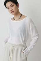 【ウィムガゼット/Whim Gazette】の【THE PAUSE】シアーフライスロンTEE 人気、トレンドファッション・服の通販 founy(ファニー) ファッション Fashion レディースファッション Fashion for Women トップス・カットソー Cut & Sew Tops シャツ・ブラウス・オフィスカジュアル Elegant Blouses & Button-Ups ロングTシャツ・Tシャツ Longline T-Shirts & Tees カットソー・ベーシックTシャツ Cut-and-Sewn Tops / Stretch Tees & Basics 2026年 2026 おすすめ Recommended / Our Picks シアー Sheer, See-Through シンプル Simple, Minimal スタンダード Standard, Basic スリーブ Sleeve, Long Sleeve / Short Sleeve ボーダー Border, Stripe ロング Long, Long-Length エレガント 上品 Elegant 夏 Summer 春 Spring S/S・春夏 SS, Spring/Summer, Warm Season thumbnail ホワイト|ID: prp329100004815980 ipo3291000000034981054