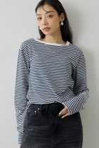 【ウィムガゼット/Whim Gazette】の【THE PAUSE】ボーダーロンTEE 人気、トレンドファッション・服の通販 founy(ファニー) ファッション Fashion レディースファッション Fashion for Women トップス・カットソー Cut & Sew Tops シャツ・ブラウス・オフィスカジュアル Elegant Blouses & Button-Ups ロングTシャツ・Tシャツ Longline T-Shirts & Tees カットソー・ベーシックTシャツ Cut-and-Sewn Tops / Stretch Tees & Basics 2026年 2026 インナー Innerwear コンパクト Compact, Small Size ストレッチ Stretch, Stretchy Fabric スリーブ Sleeve, Long Sleeve / Short Sleeve ボーダー Border, Stripe ロング Long, Long-Length 夏 Summer 春 Spring S/S・春夏 SS, Spring/Summer, Warm Season thumbnail ネイビー|ID: prp329100004815981 ipo3291000000034981066